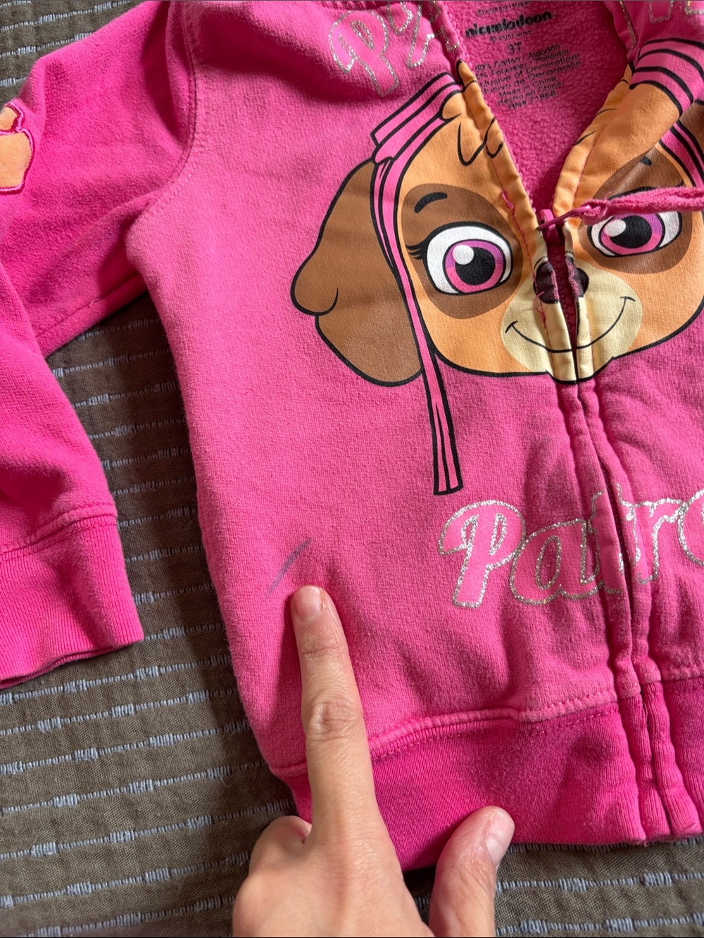 PAW Patrol Nickelodeon Skye Zip Up Hoodie Pink Toddler Girls Size 3T - Picture 3 of 5